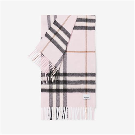 Check Cashmere Scarf in Pale candy pink 